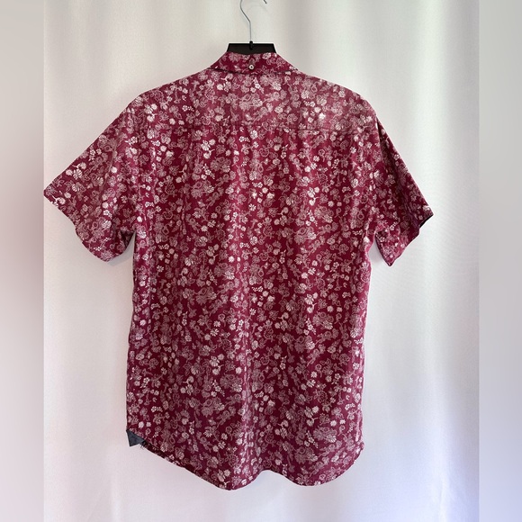 MBX DENIM WEAR Men’s Slimfit Floral Casual Short Sleeved Button-Down - Picture 2 of 6